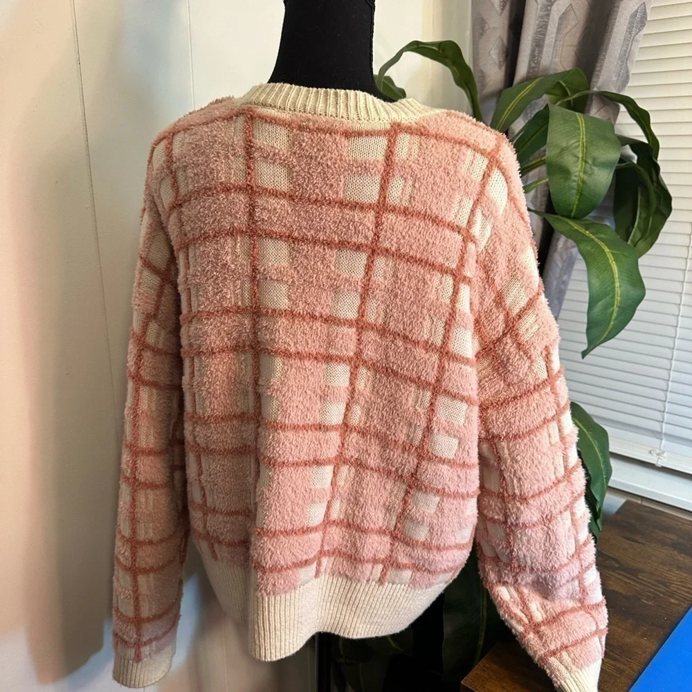 Lauren Conrad Pink Plaid Cardigan Women’s Size XXL